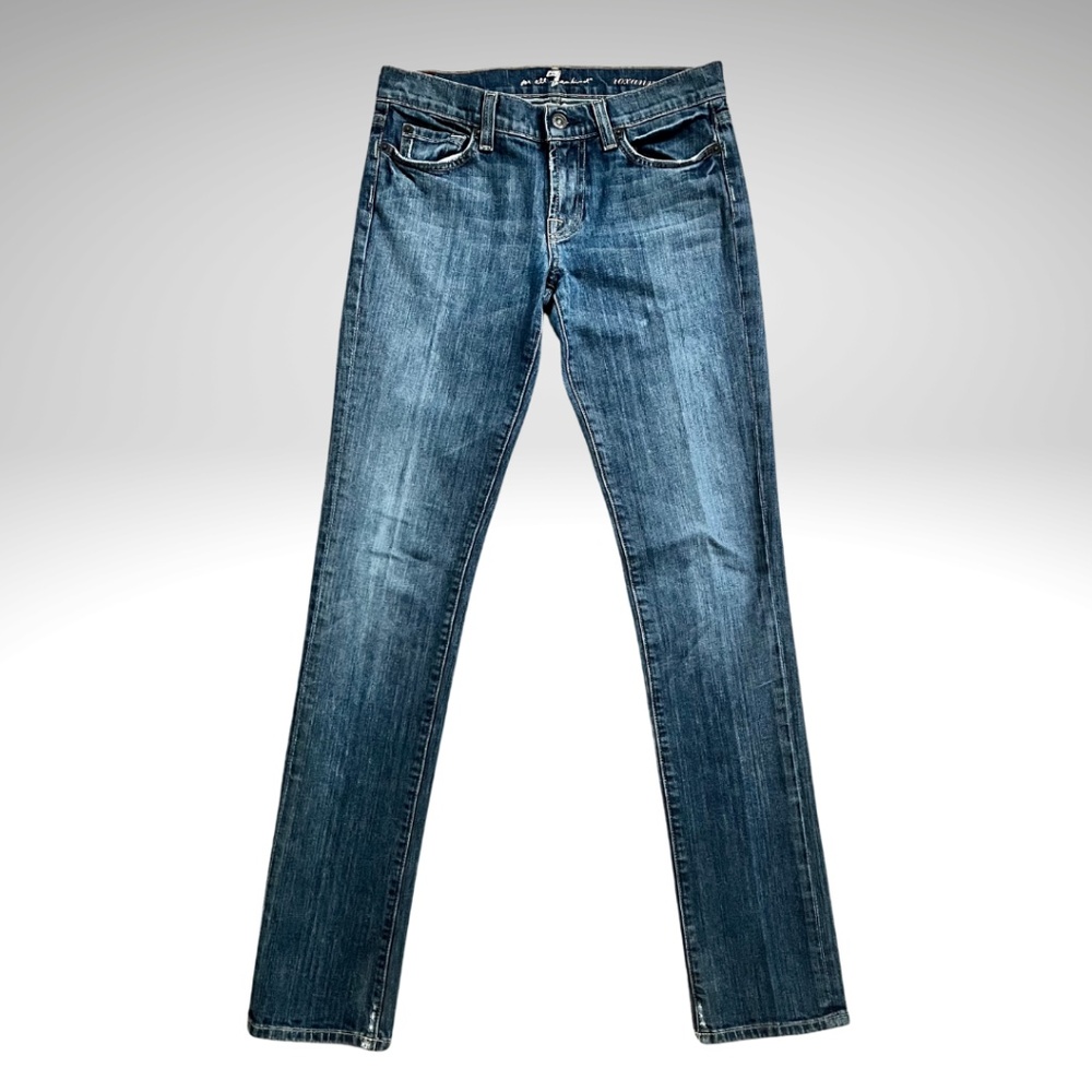 7 FOR ALL MANKIND Roxanne Straight Leg Jeans Medium Wash Denim Size 26